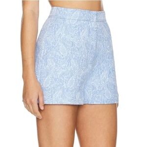 Amanda Uprichard Reeves Light Blue Floral Jacquard Shorts Revolve size XS Rush